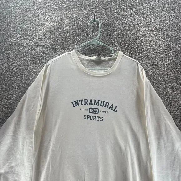 Vintage Eddie Bauer Sweater Mens Medium White Crew Neck Pullover Sweatshirt 90s - Picture 4 of 15